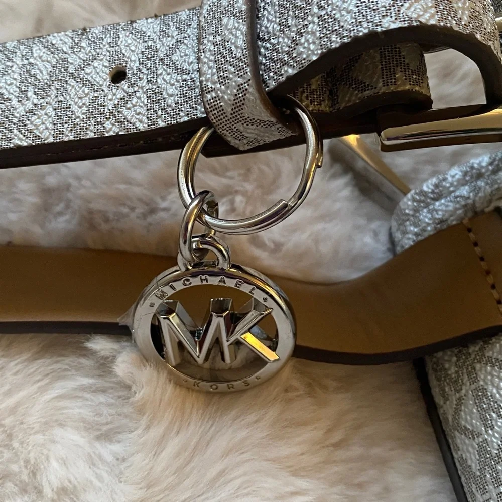 Michael Kors Silver White Logo Belt Bag with Silver Hardware - Picture 3 of 16